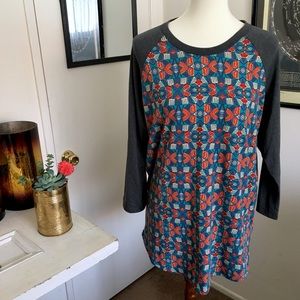 LuLaRoe Randy Baseball Tee GreyPrint